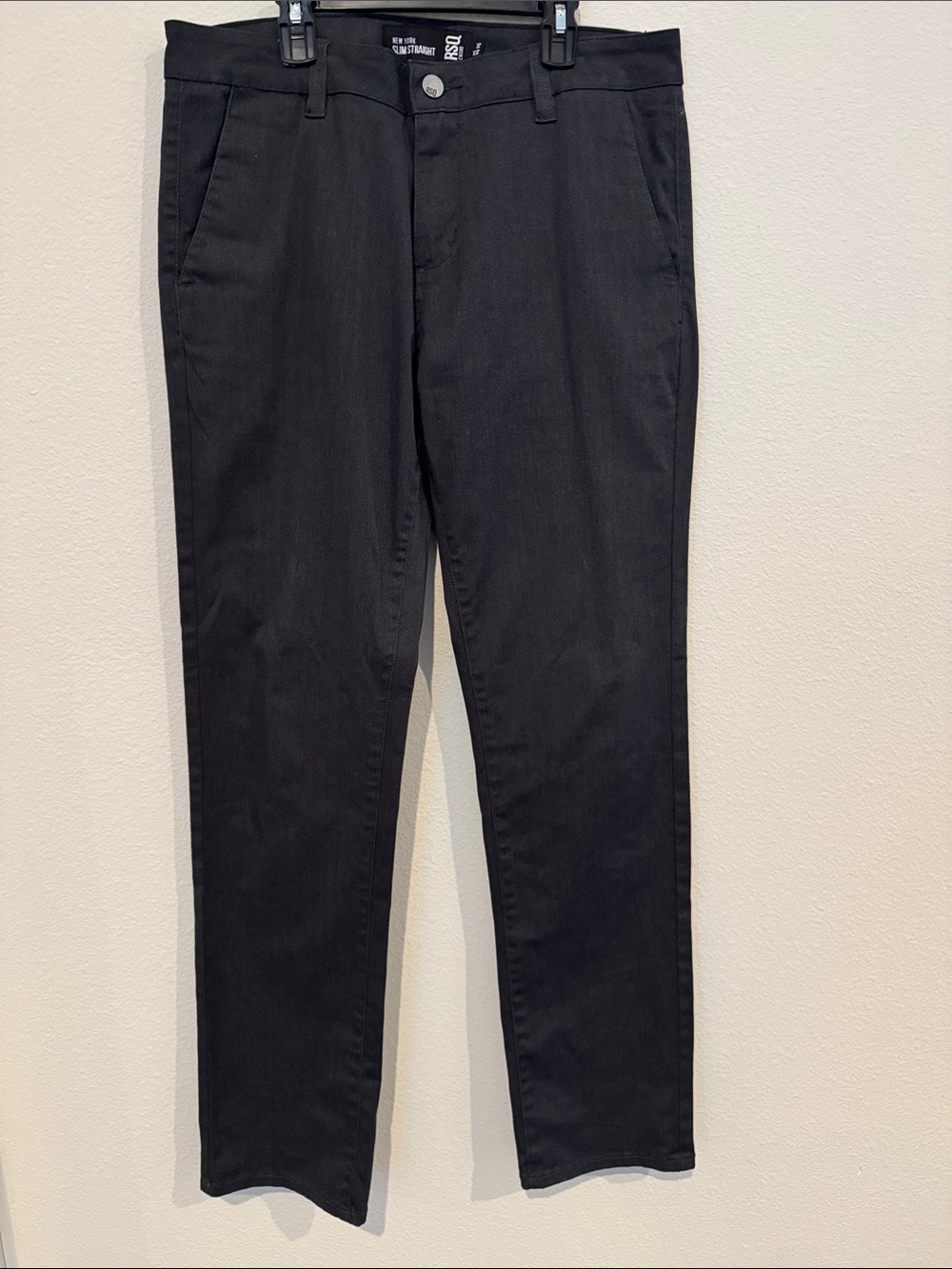 RSQ Black Men's Straight Leg Pants, 32 waist and 32 length